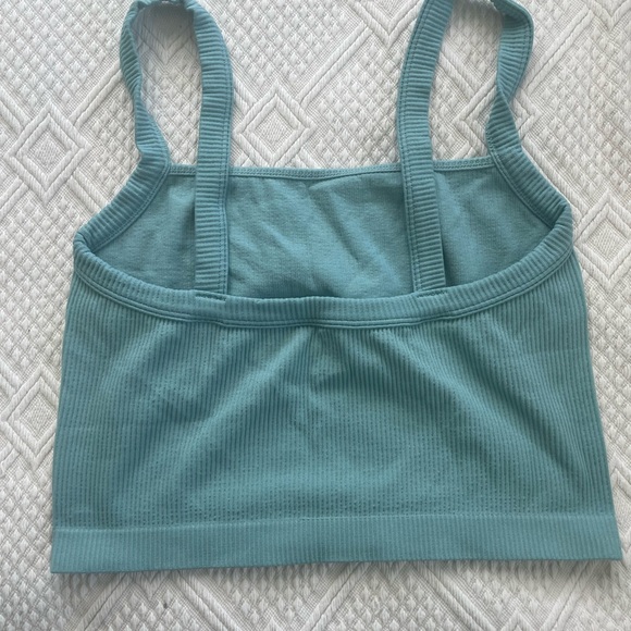 Colsie Teal Ribbed Top - Picture 2 of 3